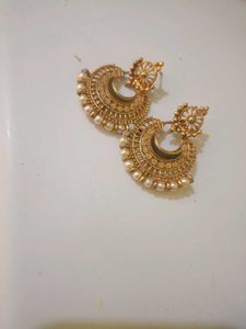 Golden Chandbali Earrings