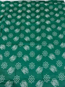 Green Floral Dress Material