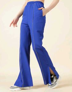 Blue Slit Flare Pants(Free Delivery)
