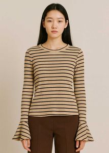 Striped Bell Warm Sleeve Top