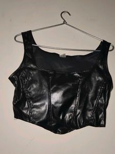 Black corset leather top