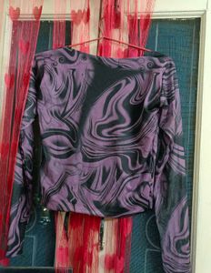 Cute Purple Squared Neck Top
