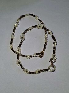 Pinteresty Beaded Pearl Flower Bracelets