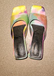 Tie-Dye Block Heel Mules