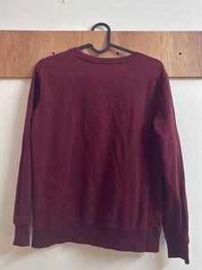Burgundy Graphic Print Sweatshirt