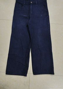 neavy blue Wide Leg Denim Jeans