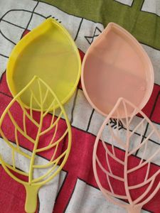 Very Beautiful Leaf Soap Case New (Pack Of 2)