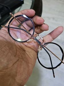 Black And Golden Round Frame EyeGlasses