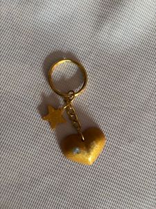 Gold Heart & Star Keychain