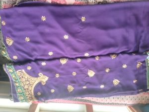 Elegant Purple Saree With Blouse