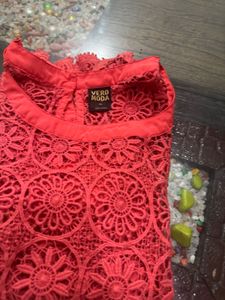 Vero Moda Coral Lace Tank Crochet Top
