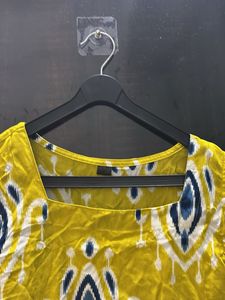 Yellow Printed short kurt