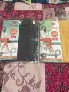 Ankle Length Leggings Combo Black And Yellow Colou