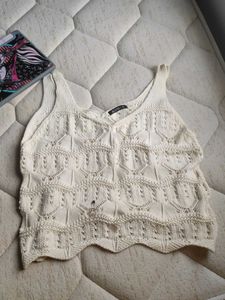 Off White Tank Crochet Top