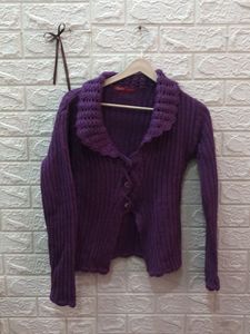 Purple Knit Cardigan