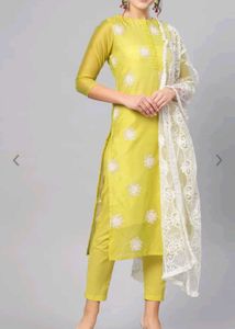Elegant Yellow Embroidered Kurta Set