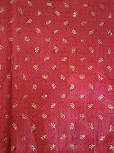 Red Embroidery Cotton Silk Saree