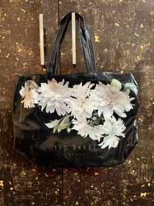 ted baker black floral tote