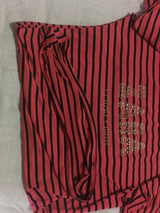 Red Black SHOULDER CUT Zara Top