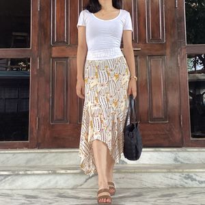 European Pinterest Patterned Asymmetrical Skirt