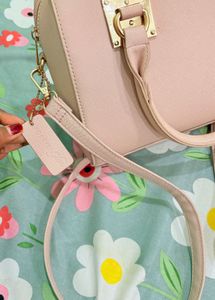 Forever Glam Peach Handbag With Sling