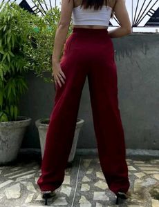 Red Trouser Pant For Women.