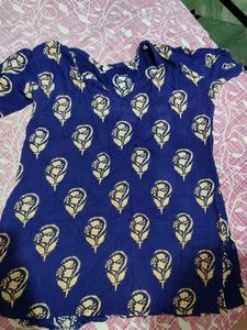 Blue Printed Tunic Top