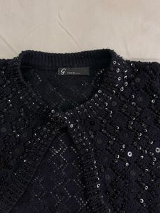 Black Sequin Bolero Jacket