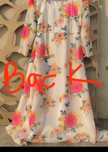 Floral Print Anarkali Gown