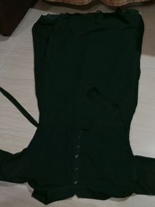 Beautiful Classic Dark Green  Net Sleeves Gown
