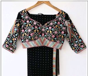 Embroidered black Lehenga