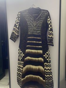 Brown 40 size Kurti with sequence work on neck