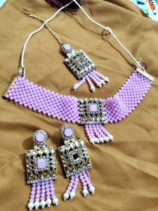 Lilac Beaded Choker