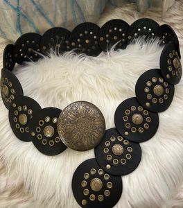 y2k vintage disc belt black