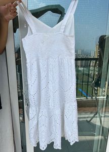 Cotton Strap Dress- White