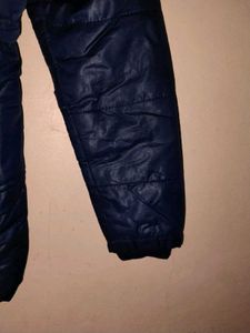 Blue Hooded Puffer Coat