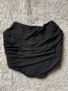 Black mesh  Ruched Corset Top