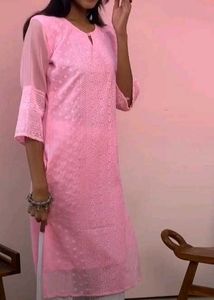 Pink Embroidered Kurta