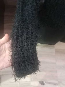 Black Fuzzy Knit Sweater