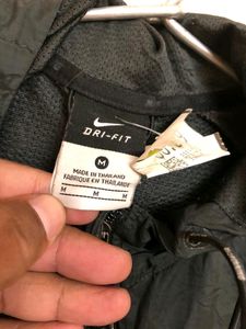 NIKE Dri Fit Full Zip Up Black Hooded Jacket