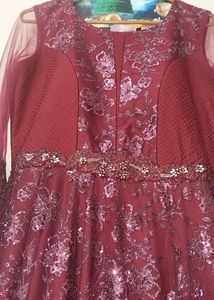 Elegant Maroon Evening Gown