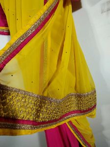 Pink And Yellow Lehenga Choli (Women&#39;s)