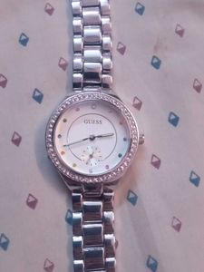 COMBO Of sling bag pink colour And Guess Watch