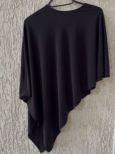 Elegant Black Poncho Top