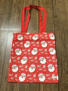Festive Santa Claus Print Tote Bag