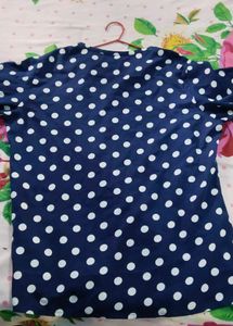 Navy Polka Dot Top