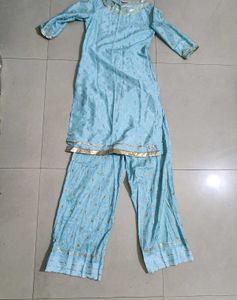 W Festive Delight Sky Blue Shimmer Suit