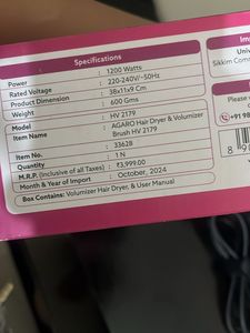 Agaro volumizer Hair Dryer