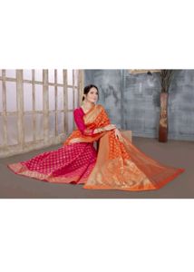 Elegant Orange &amp; Pink Saree