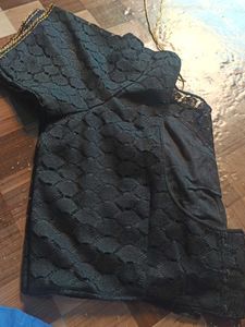 Black Sequence Saree  Blouse Size 42..